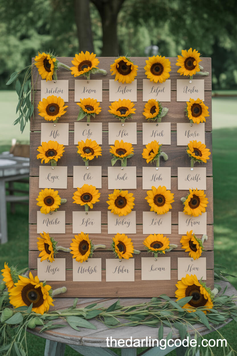 Sunflower Escort Card Display