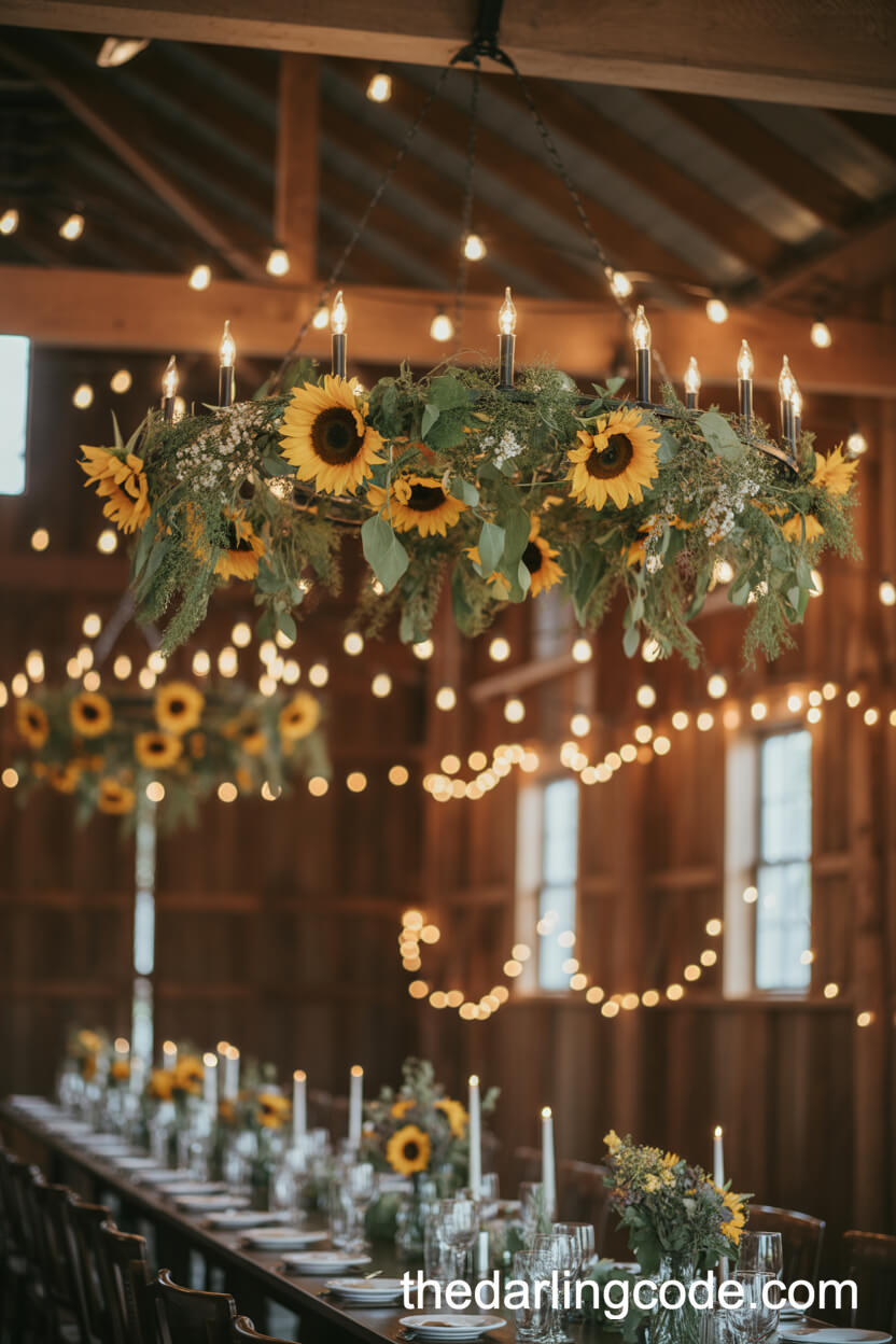 Sunflower Floral Chandelier
