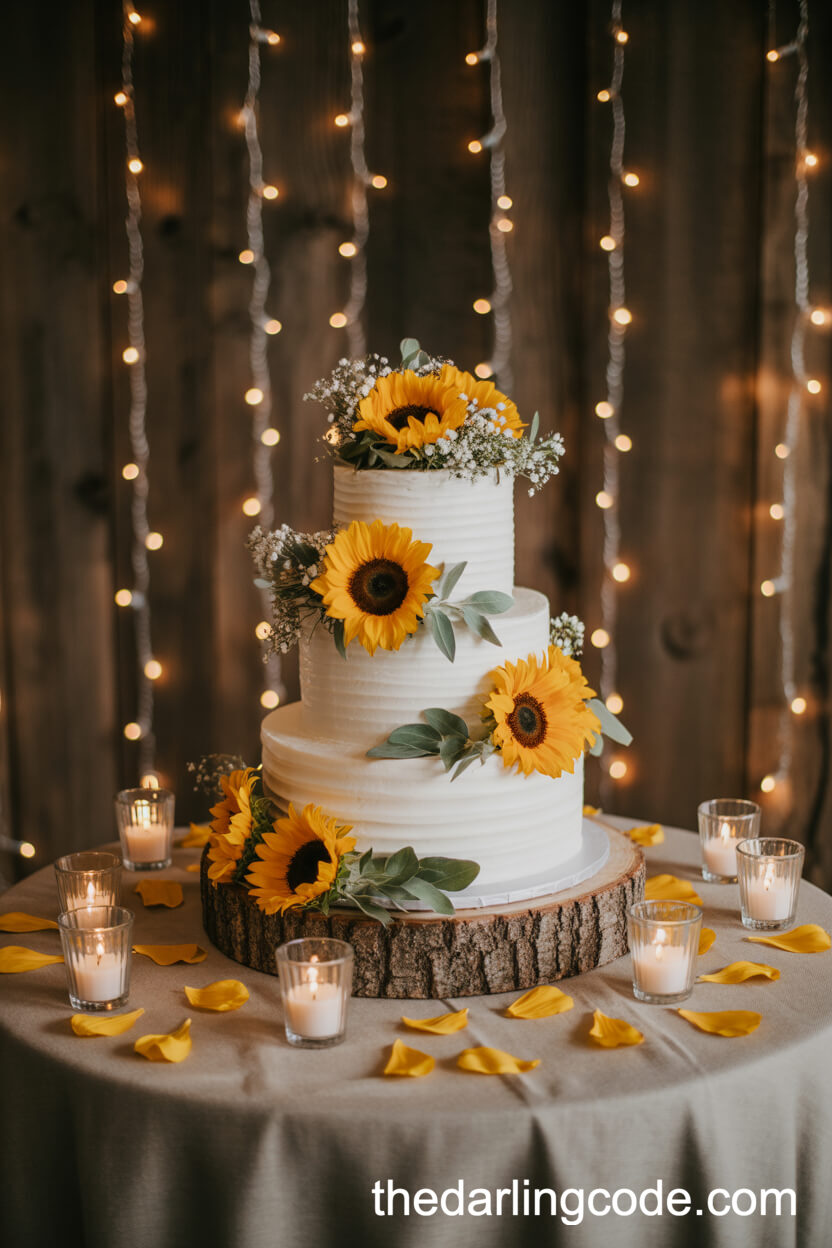 Sunflower Wedding Cake Table