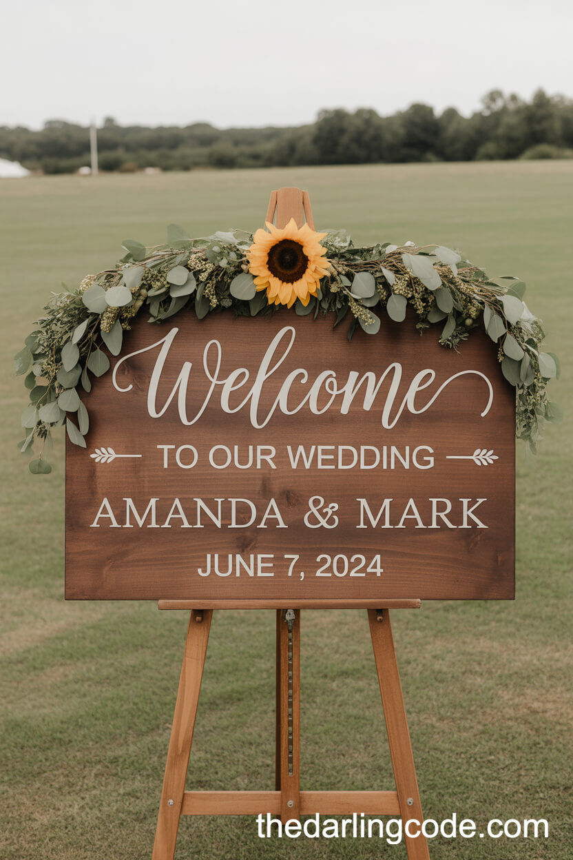 Sunflower Welcome Sign
