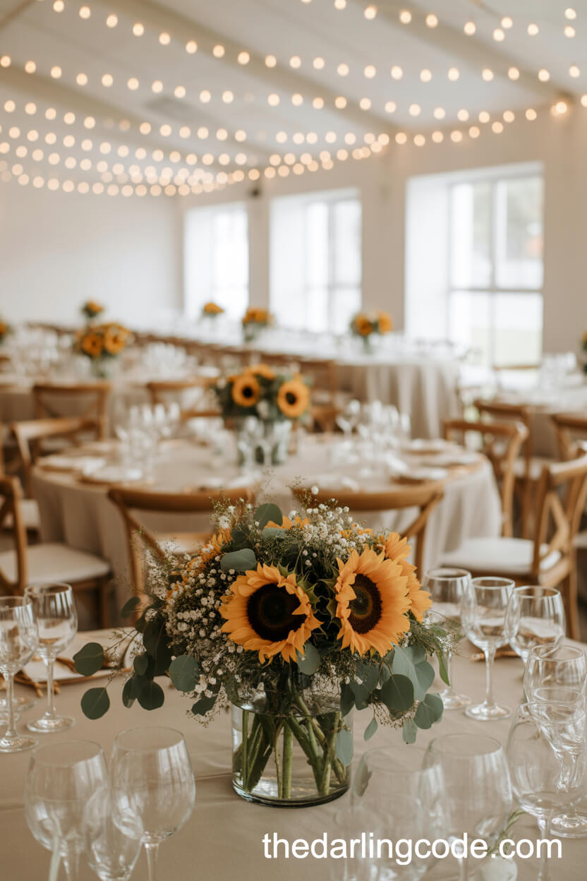Sunflower Centerpieces For Reception Tables