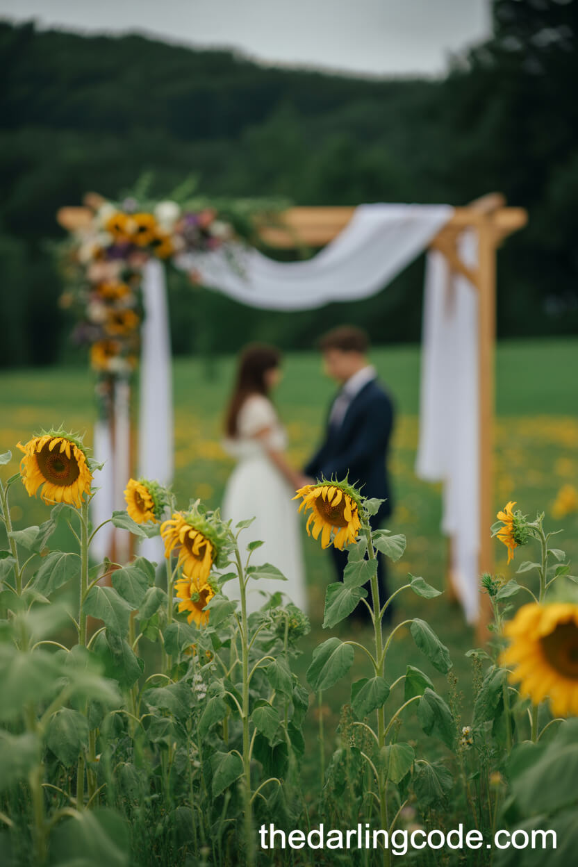 Sunflower Meadow Wedding Altar