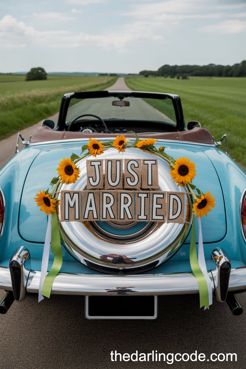 Sunflower-Decorated Getaway Car