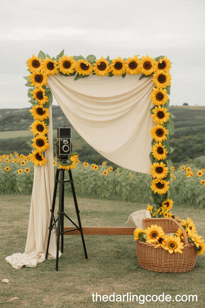 Sunflower-Themed Photo Booth Backdrop