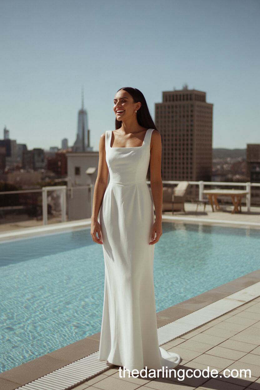 Modern Column Silhouette Wedding Dress