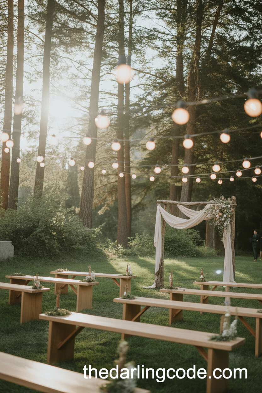 Forest Ceremony At Golden Hour