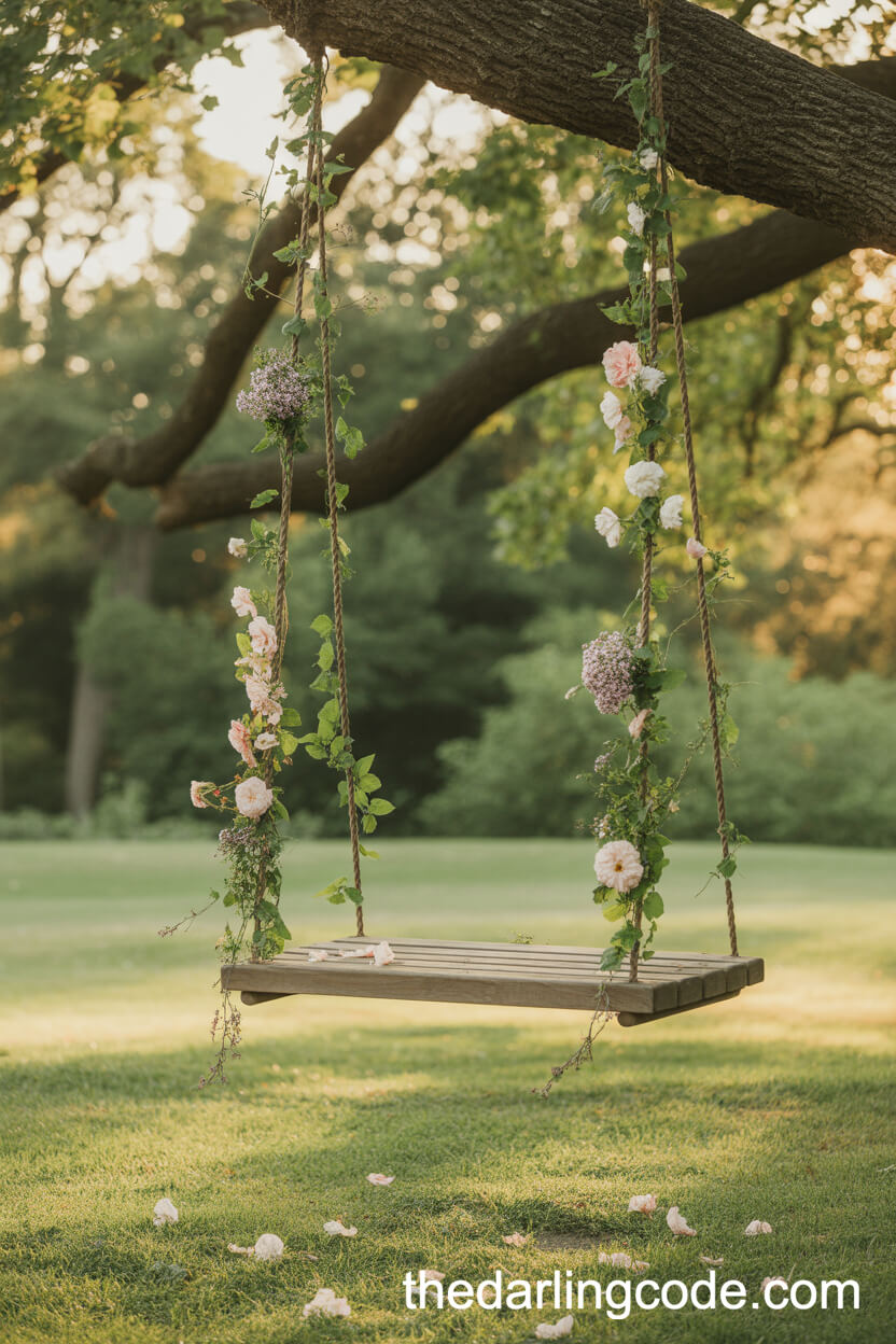 Floral Garden Wedding Swing