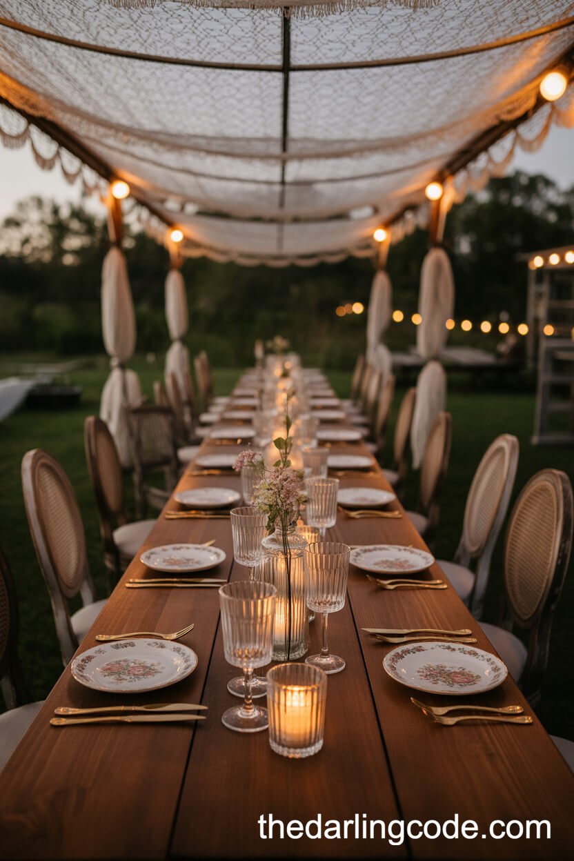Lace Canopy Outdoor Dining