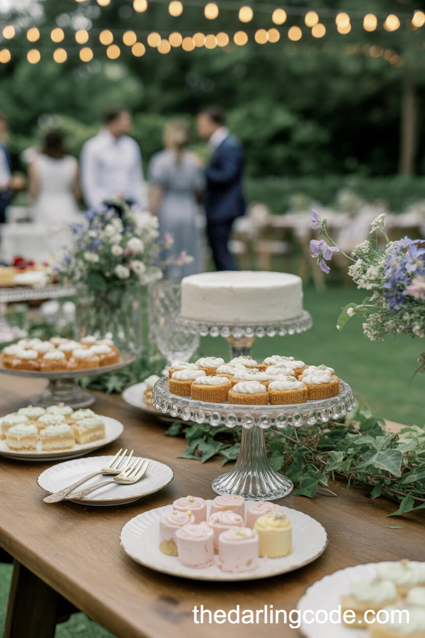 Vintage Dessert Table Displaying Pastries And Heirloom China