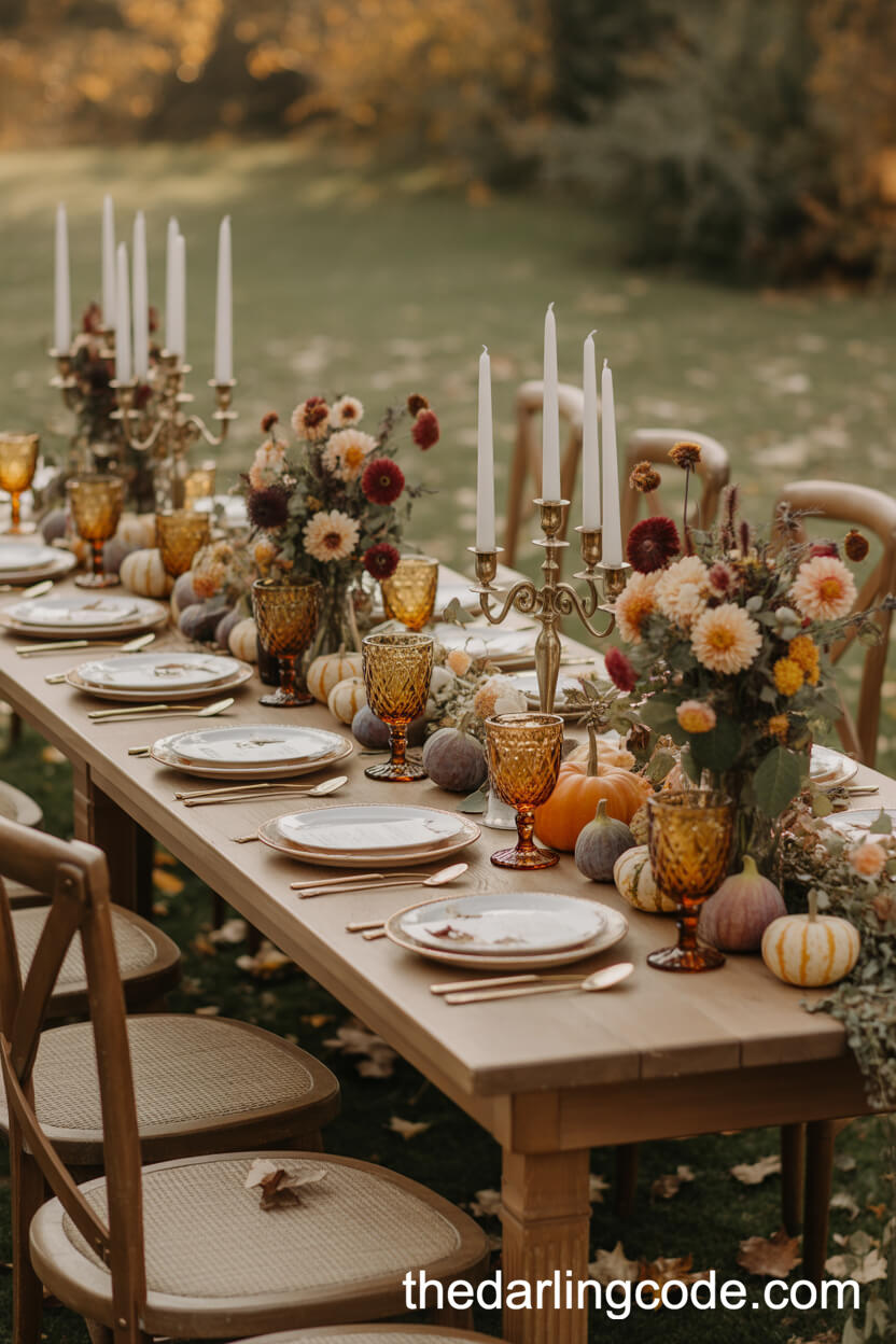 Autumn Vintage Garden Tablescape