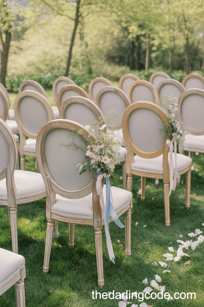 Whimsical Vintage Chair Aisle Decor