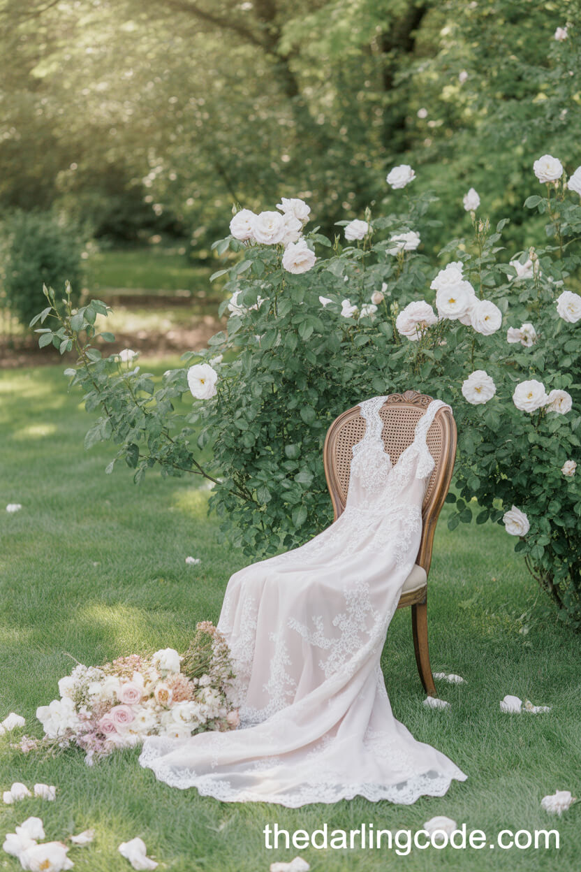 Garden Wedding With Vintage Lace Dress Décor
