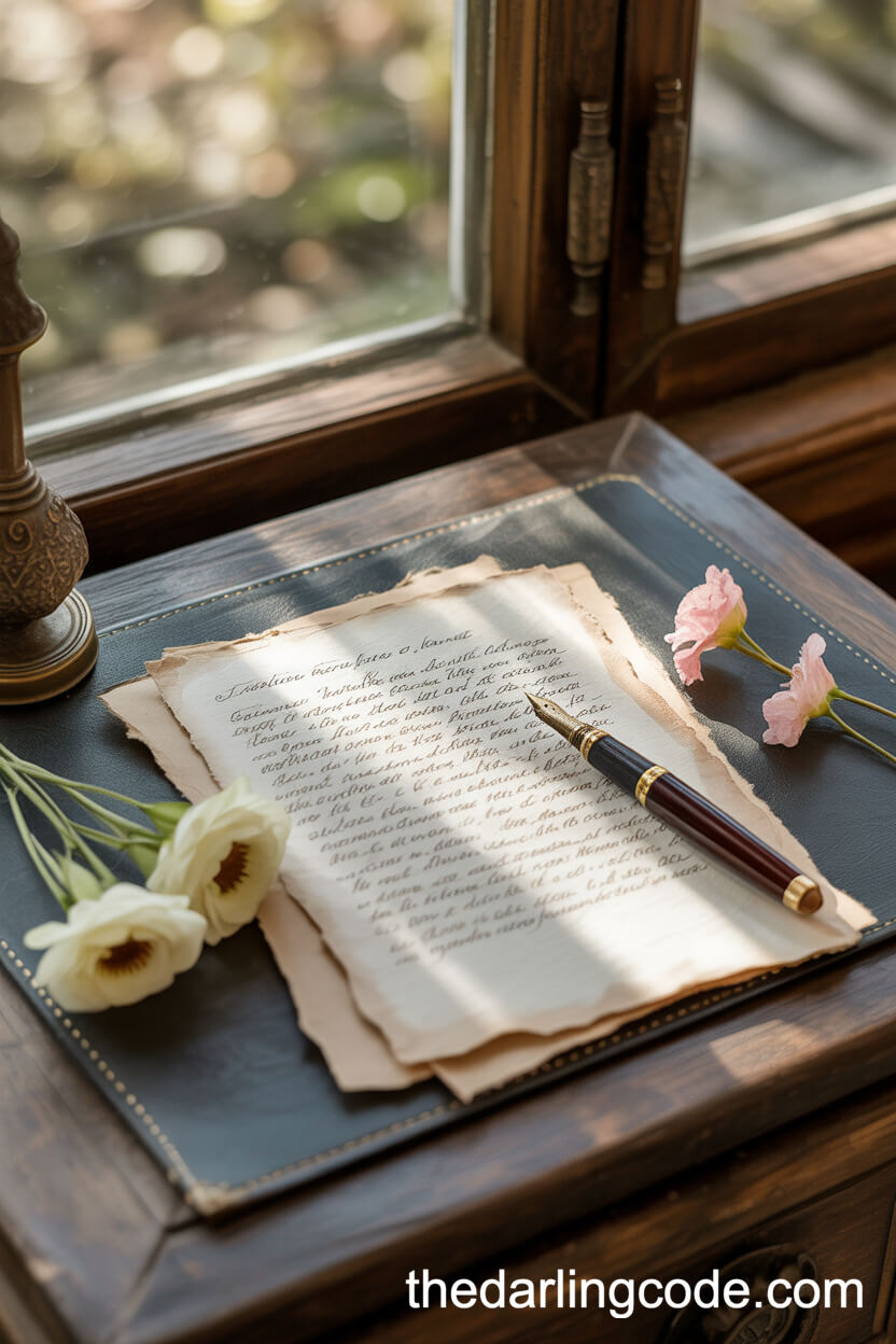 Handwritten Vows On Vintage Stationery