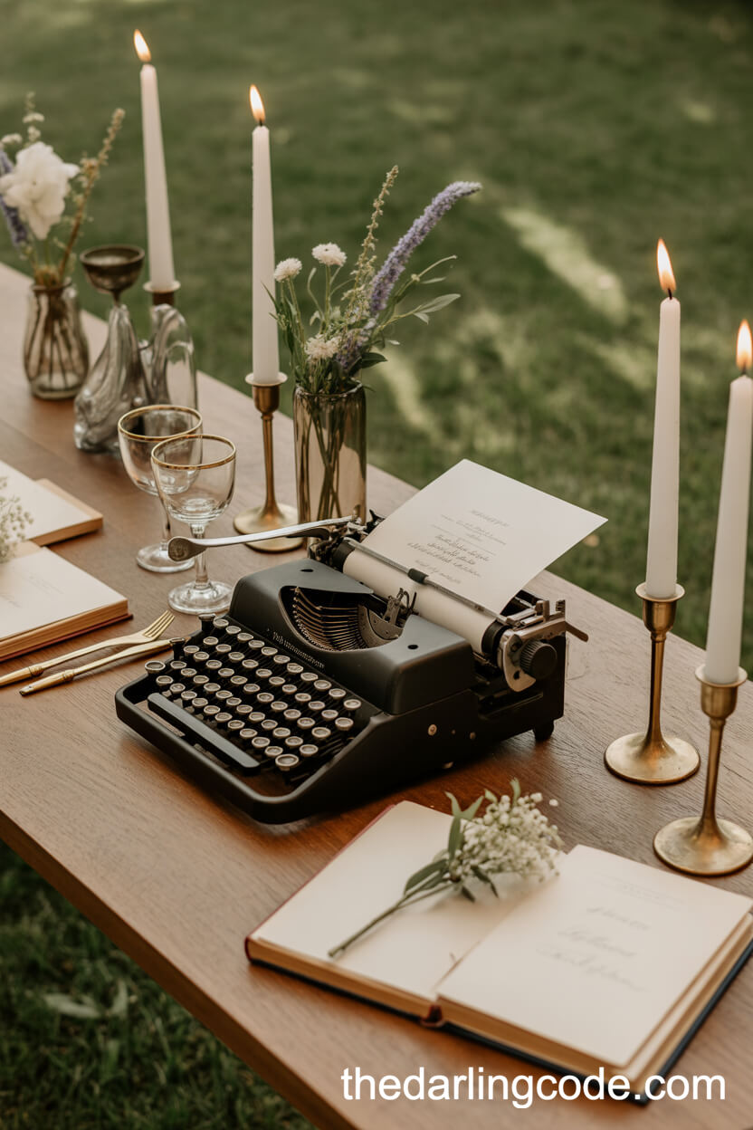 Rustic Guestbook Table with Antique Touches