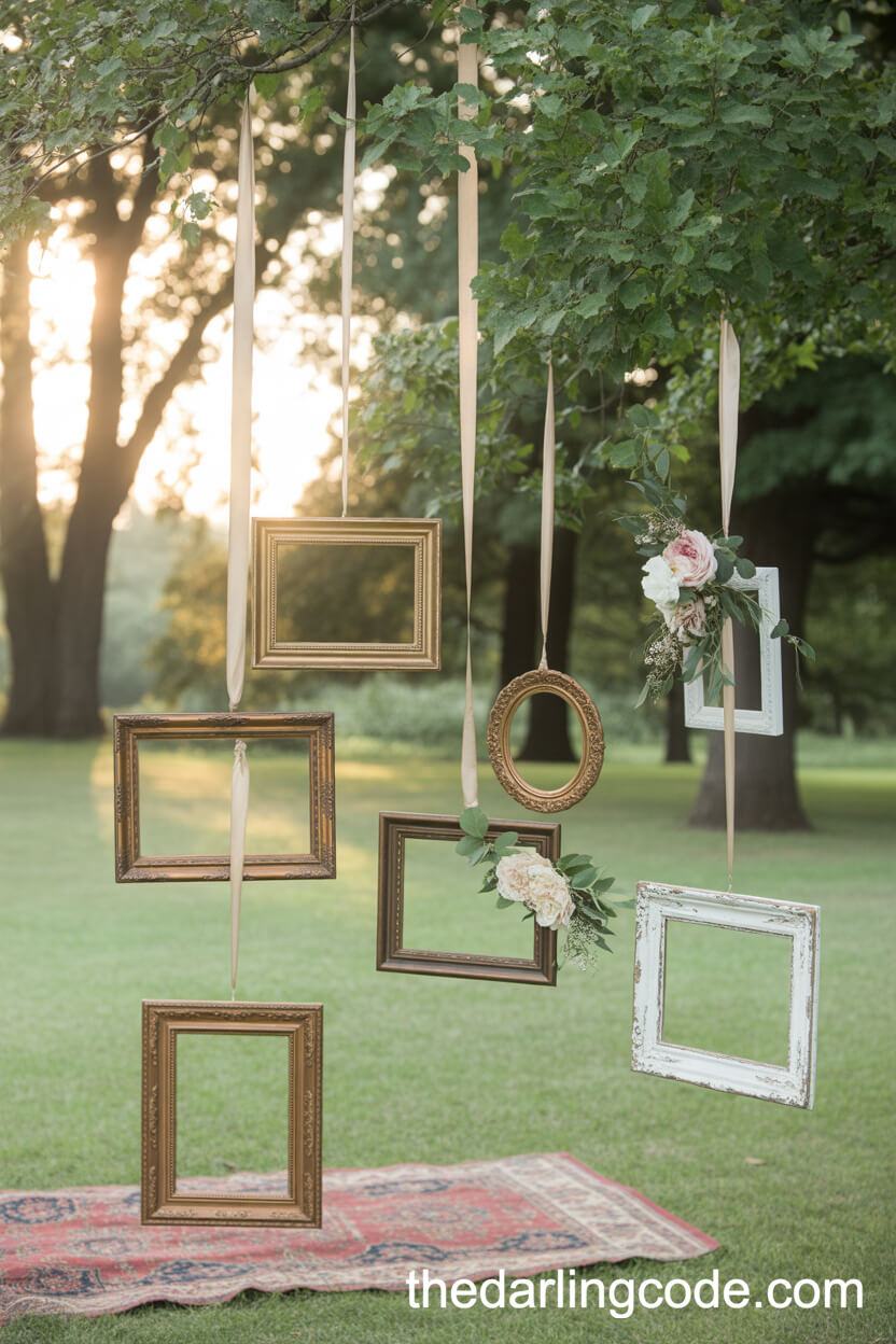 Enchanting Frame-Filled Outdoor Ceremony Backdrop