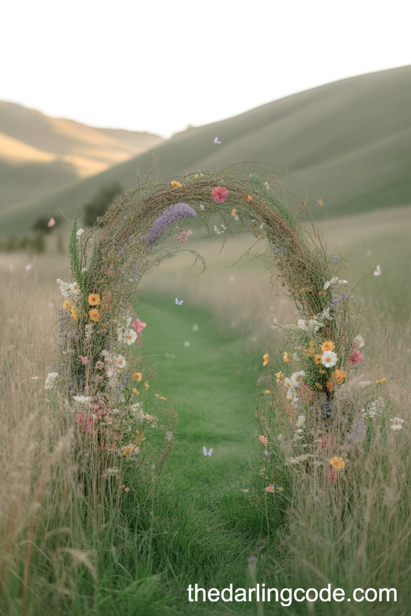 Colorful Wildflower Arch In An Open Field