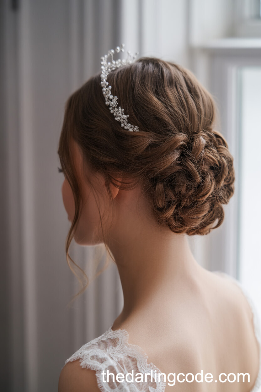 Classic Bridal Updo With Tiara