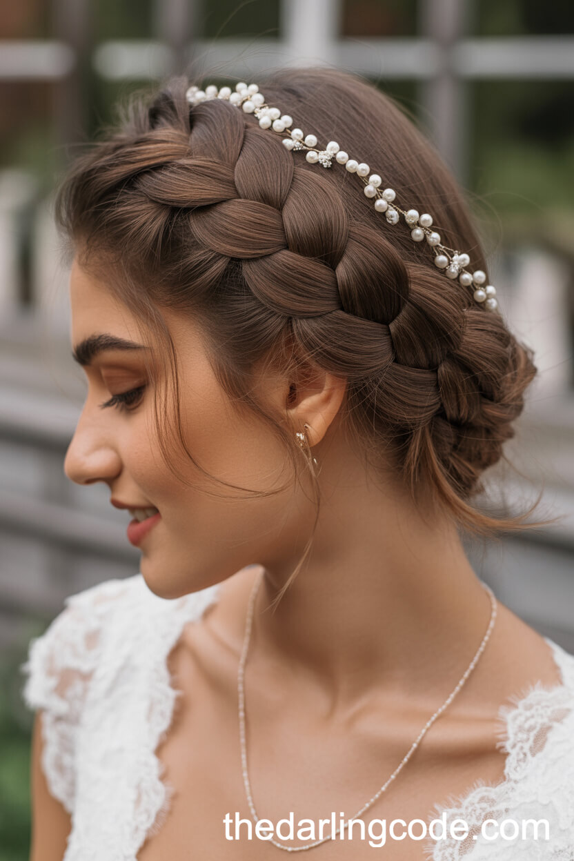 Chunky Milkmaid Braid With Pearls