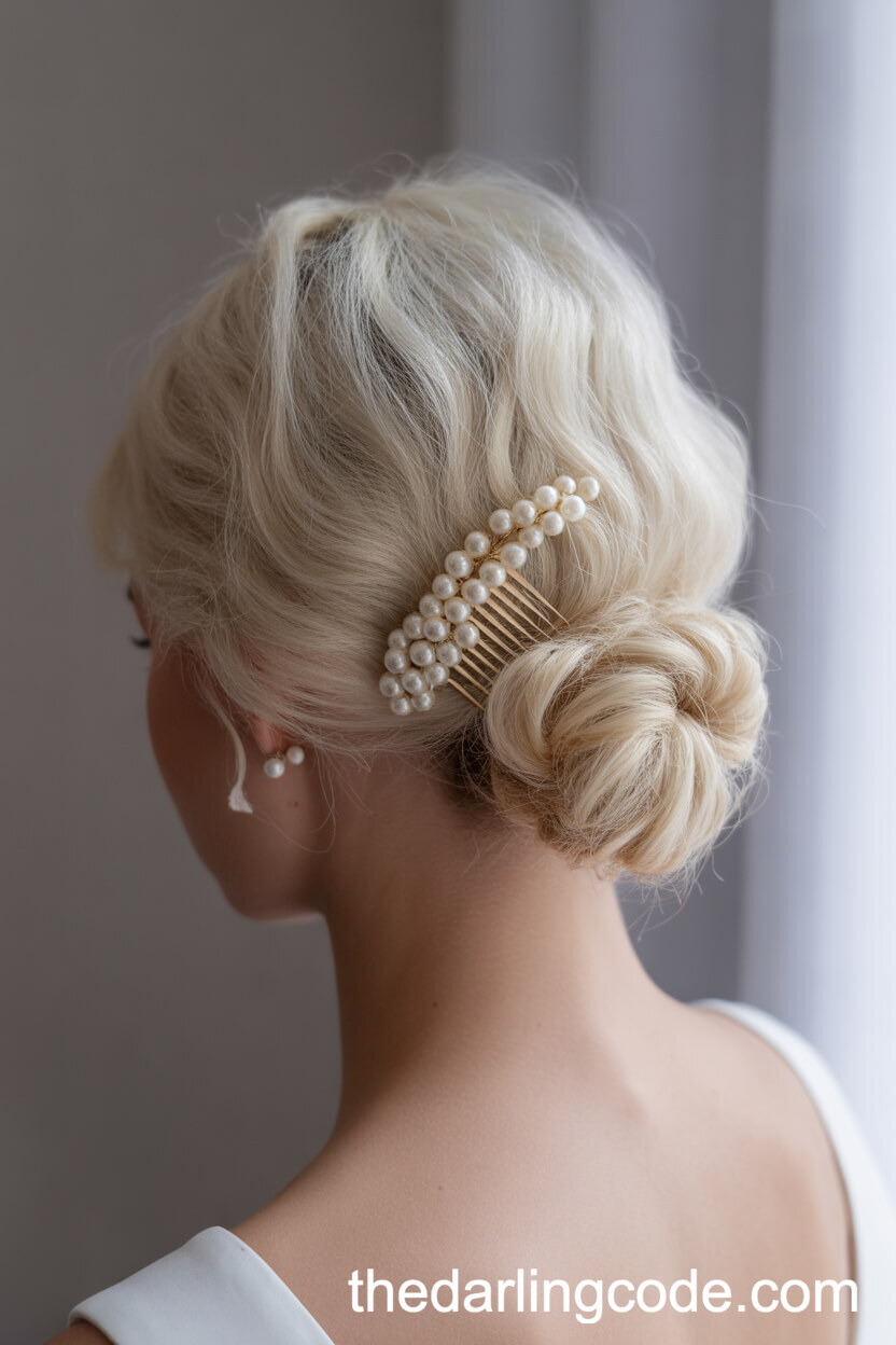 Classic French Twist With Pearl Comb
