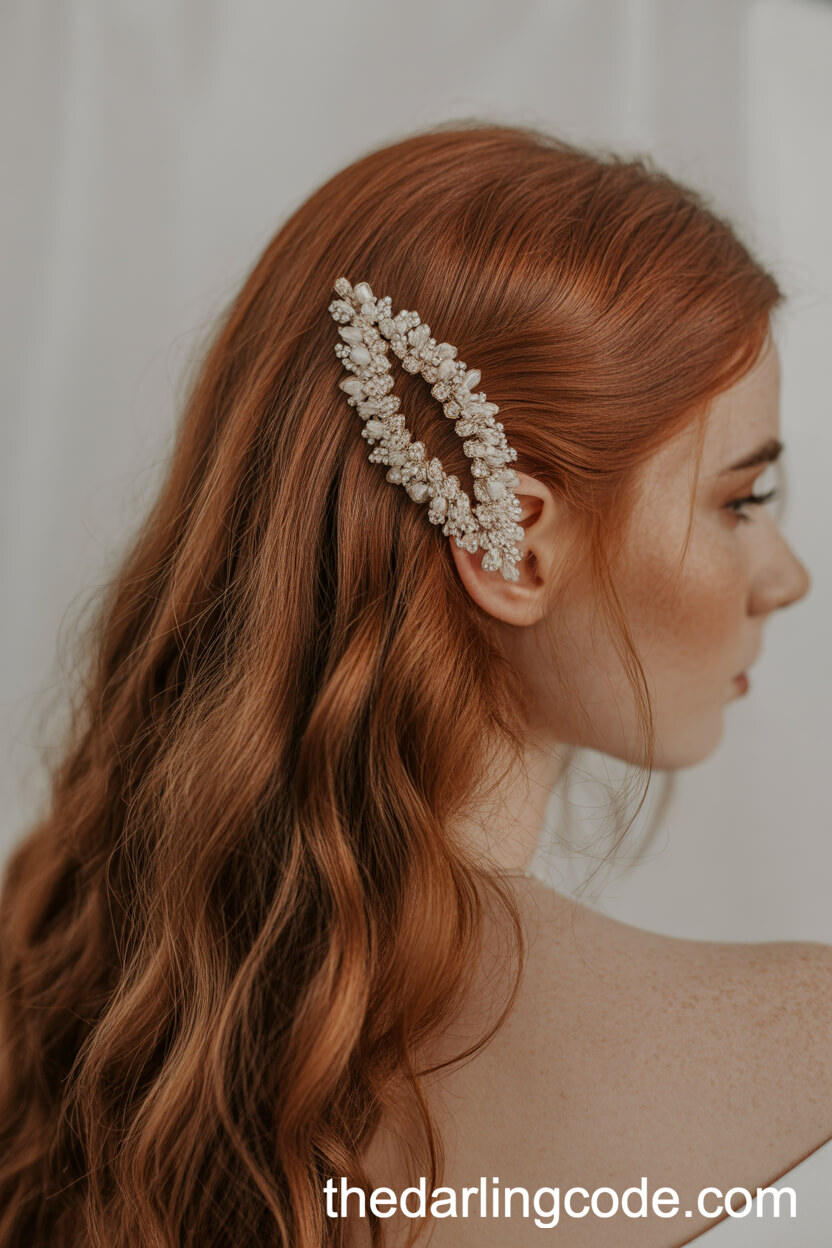 Loose Waves With Statement Hair Clip