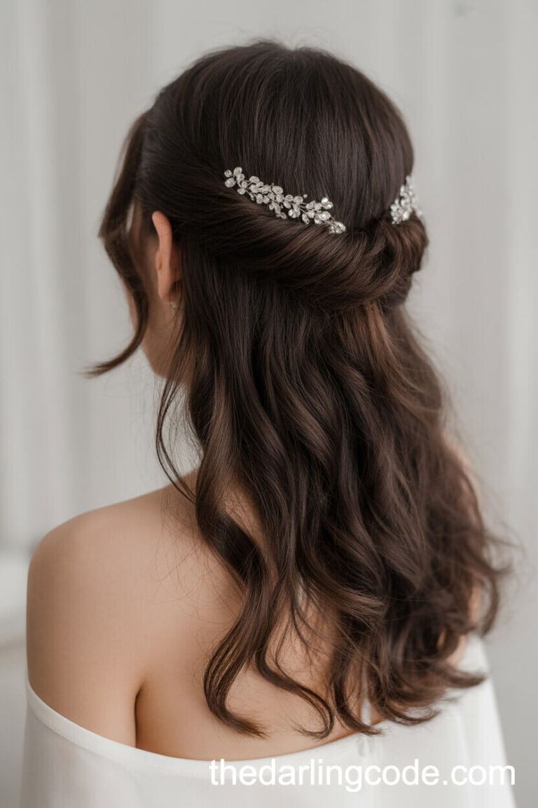 half up wedding hairstyles for long hair