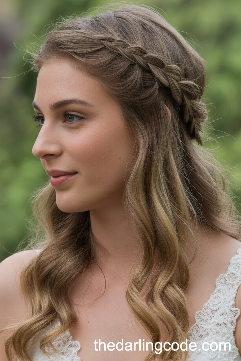 Waterfall Braid Half-Up With Waves