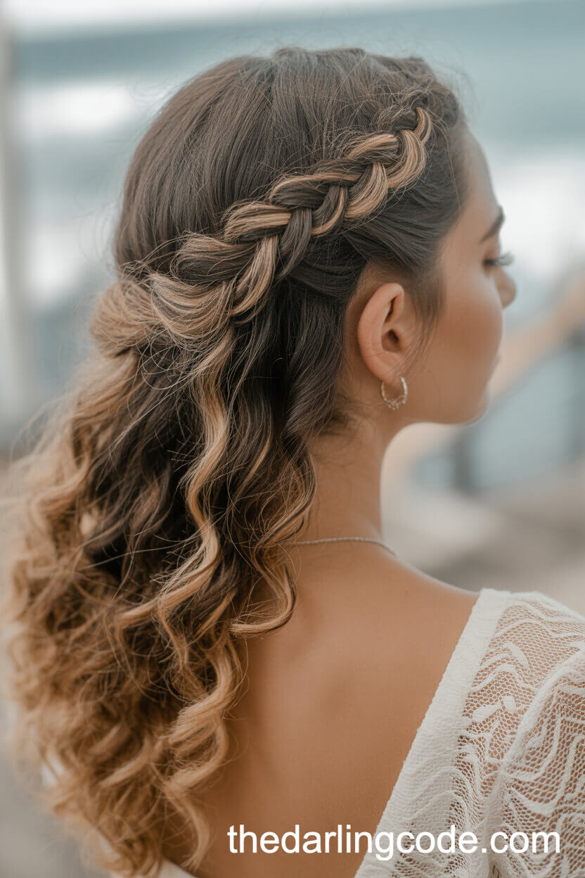 Twisted Rope Braid Half-Up Style