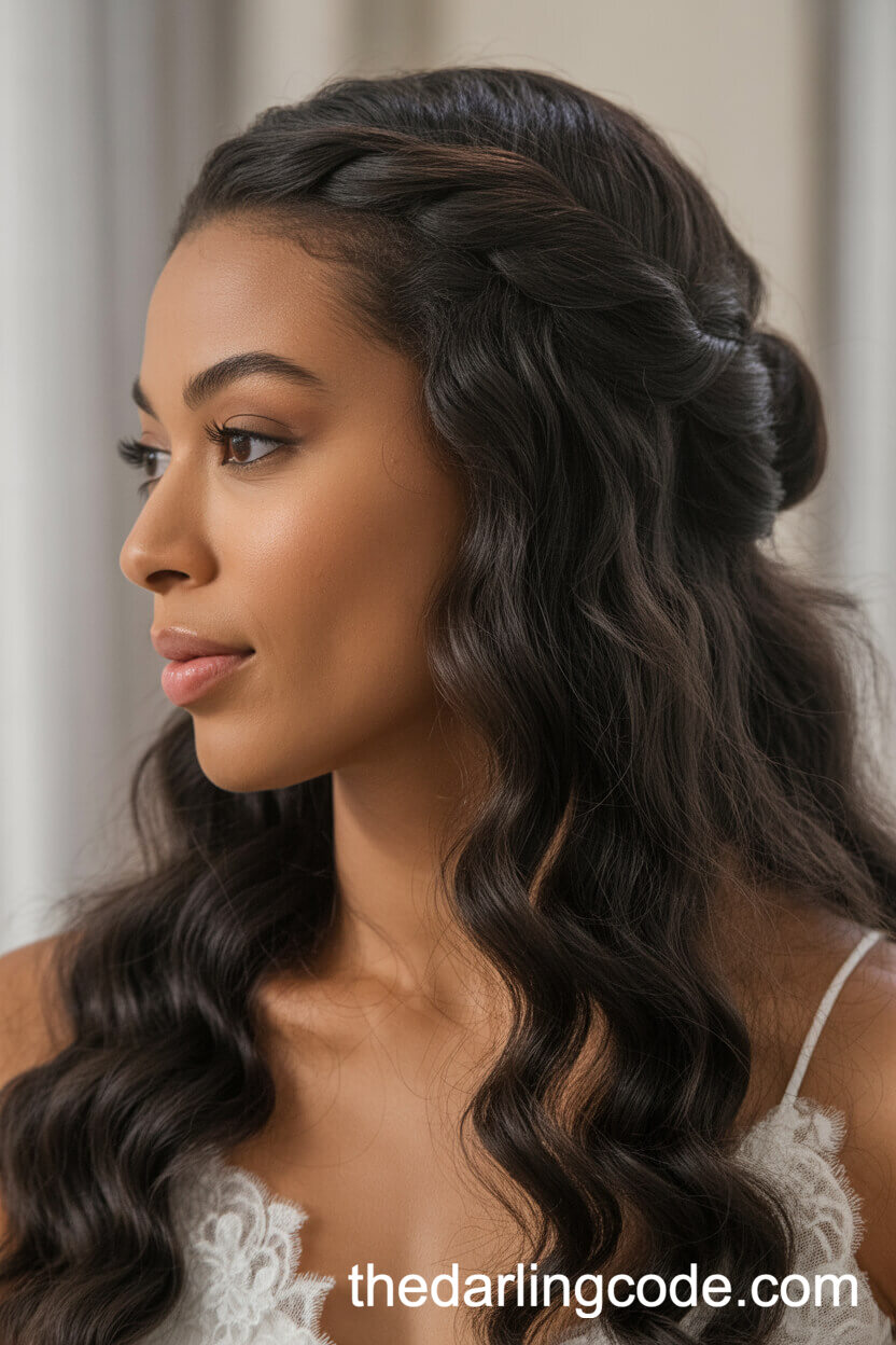 Twisted Crown Half-Up Hairstyle