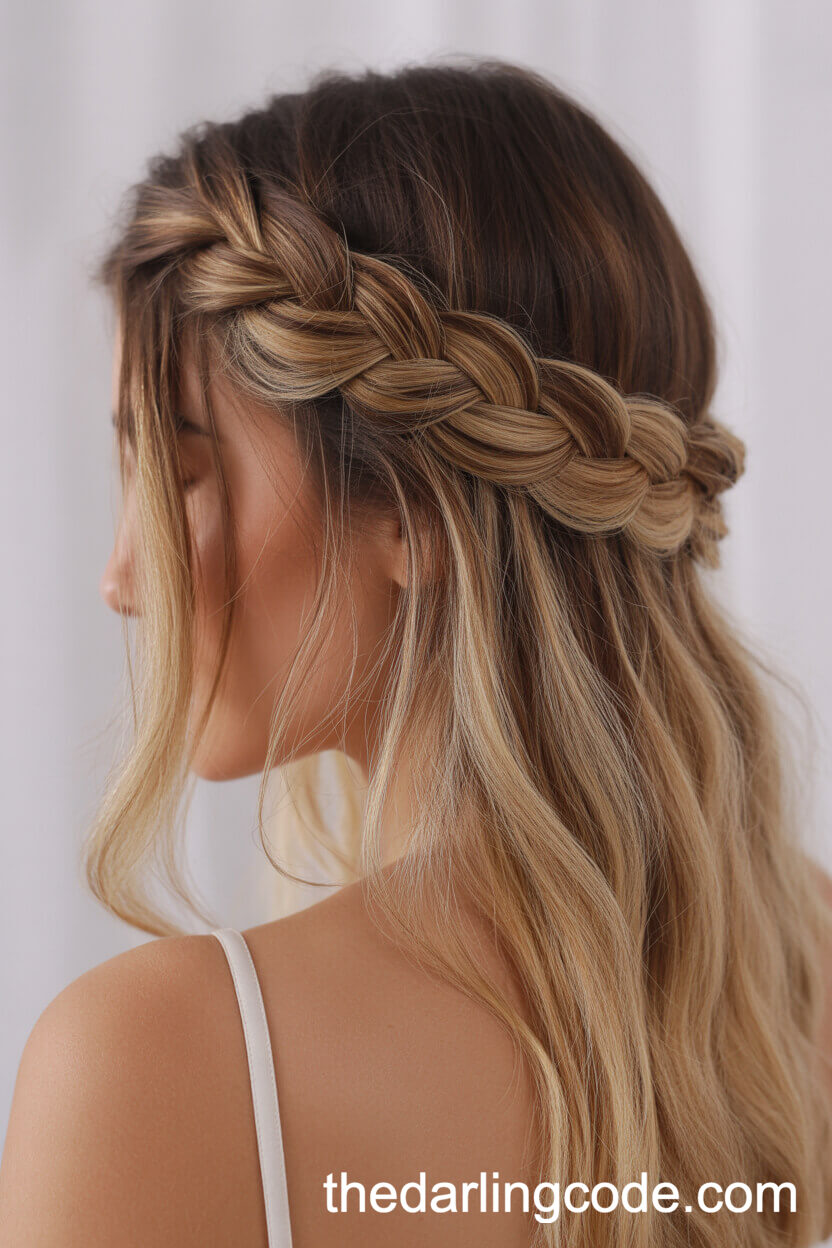 Halo Braid Half-Up Style