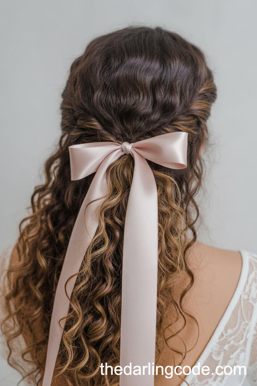 Half-Up With Pastel Ribbon And Curls