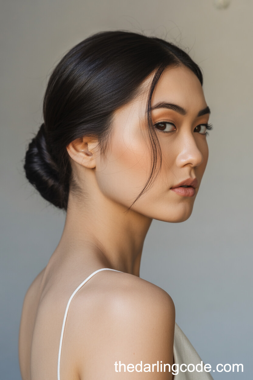 Sleek Low Knot Bun Updo