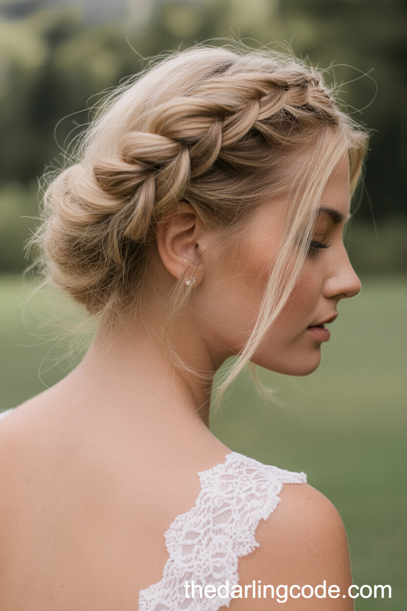 Romantic Halo Braid Updo
