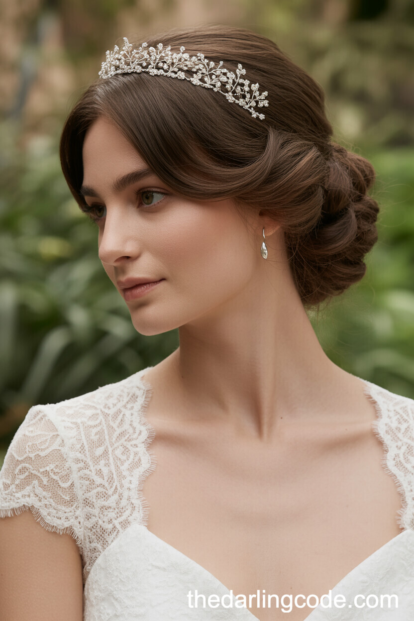 Classic Updo With Tiara