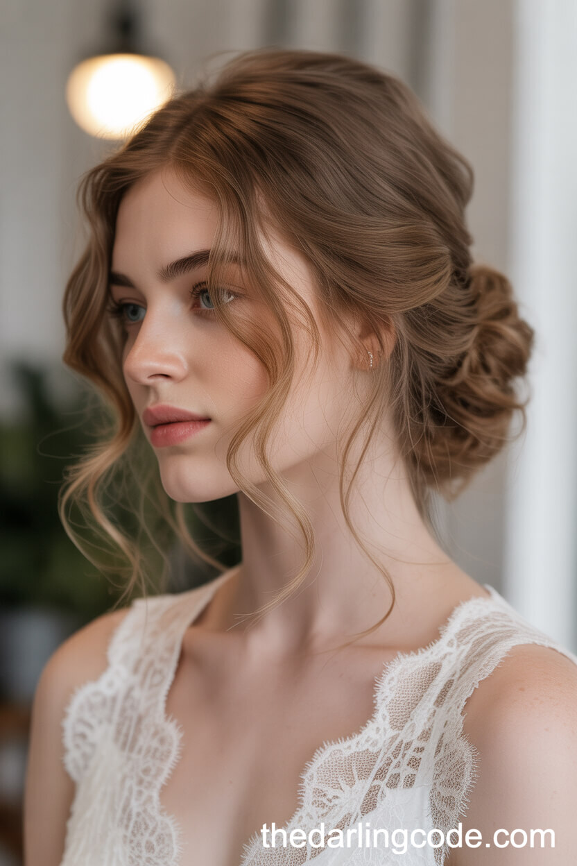 Loose Romantic Updo With Soft Waves