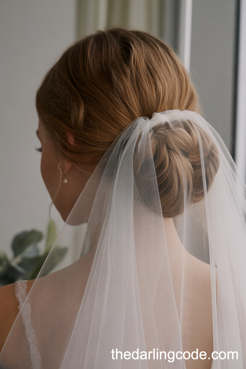 Elegant Low Chignon With Veil
