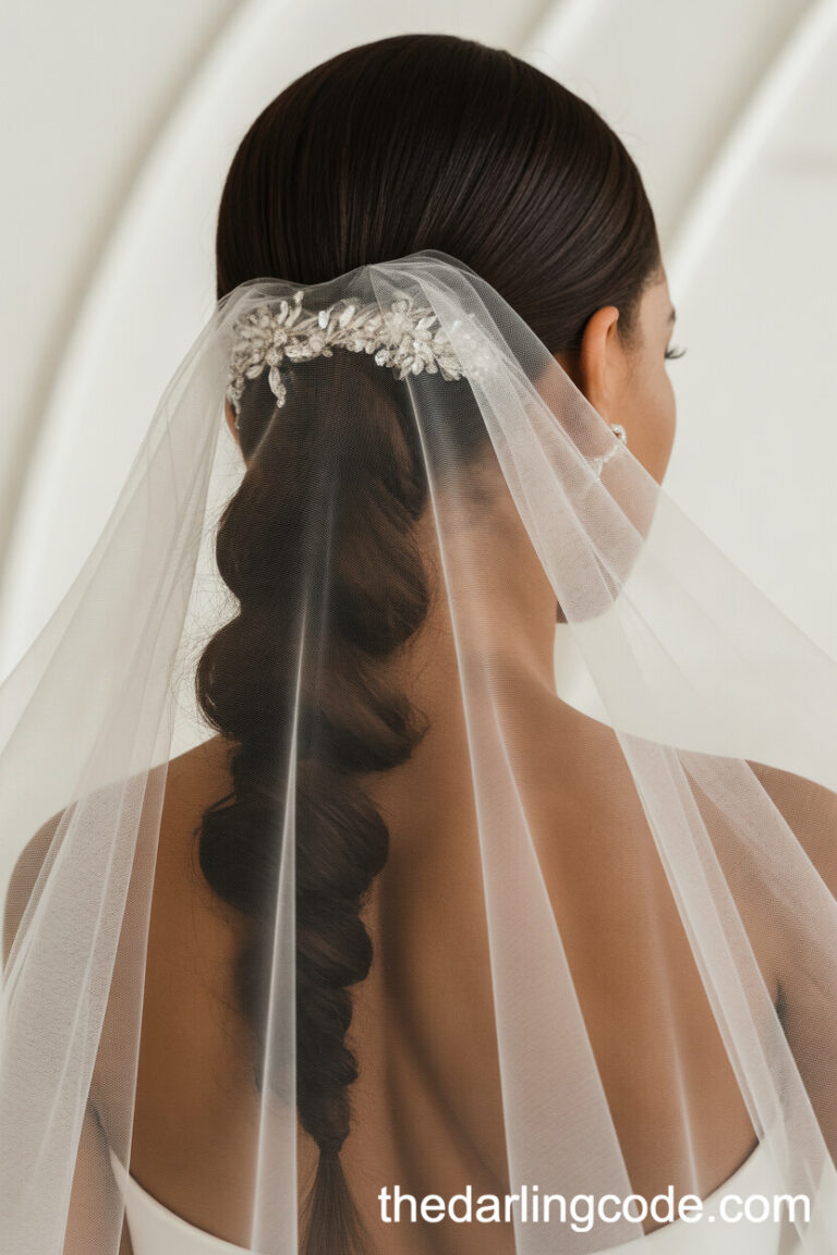wedding hairstyles for long hair with veil