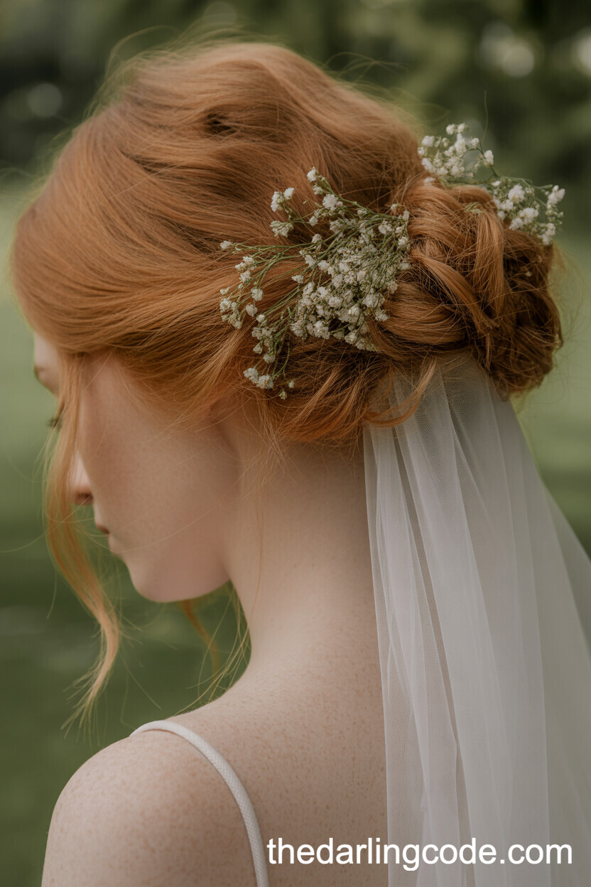 Loose Updo With Floral Accents