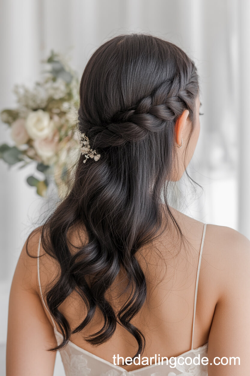Twisted Fishtail Braid Crown With Flowing Waves