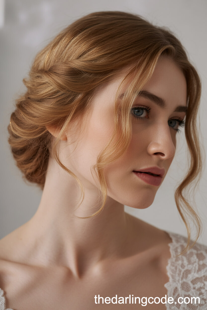 Romantic Twisted Half Up Half Down With Loose Curls