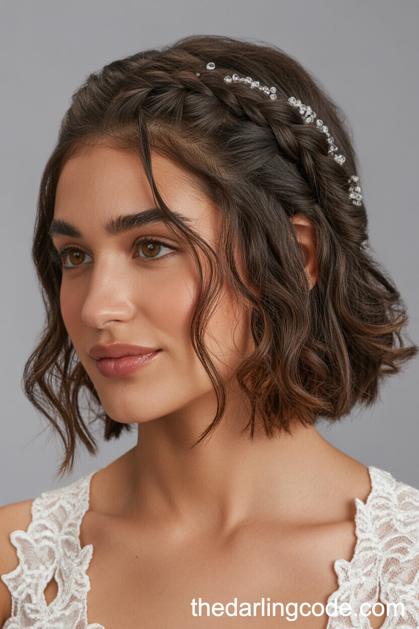 Waterfall Braids Half Up Half Down With Glass Beads