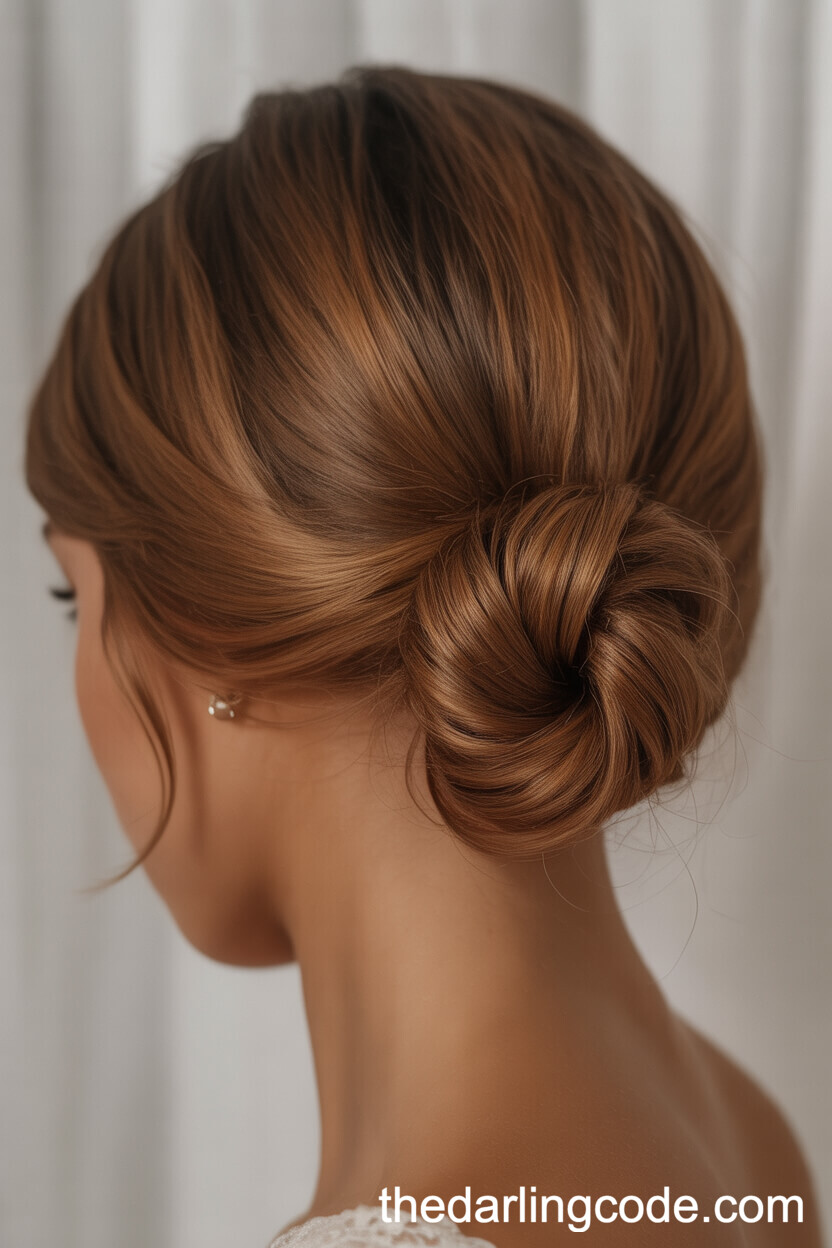 Twisted Half Updo With Rosette Detail