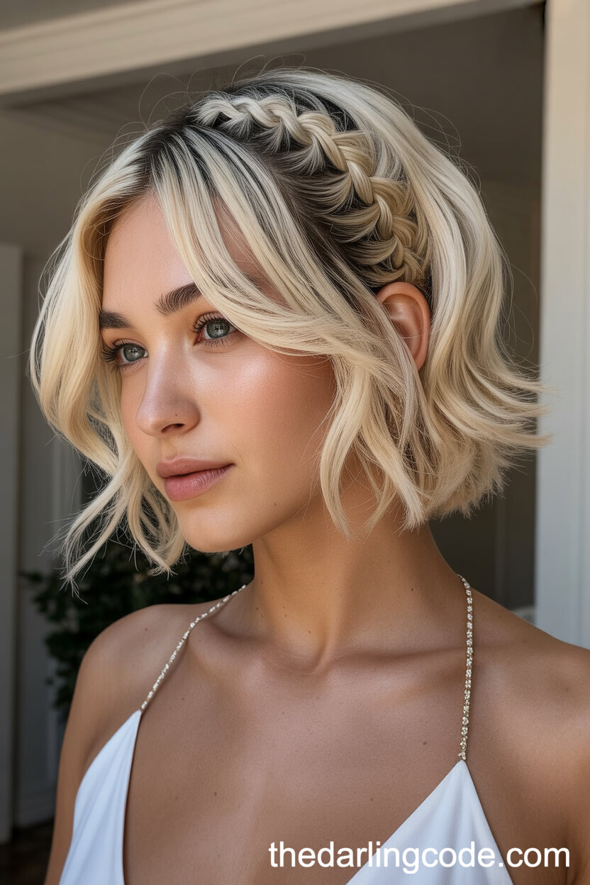 Layered Mini Braids Half Up Half Down Style