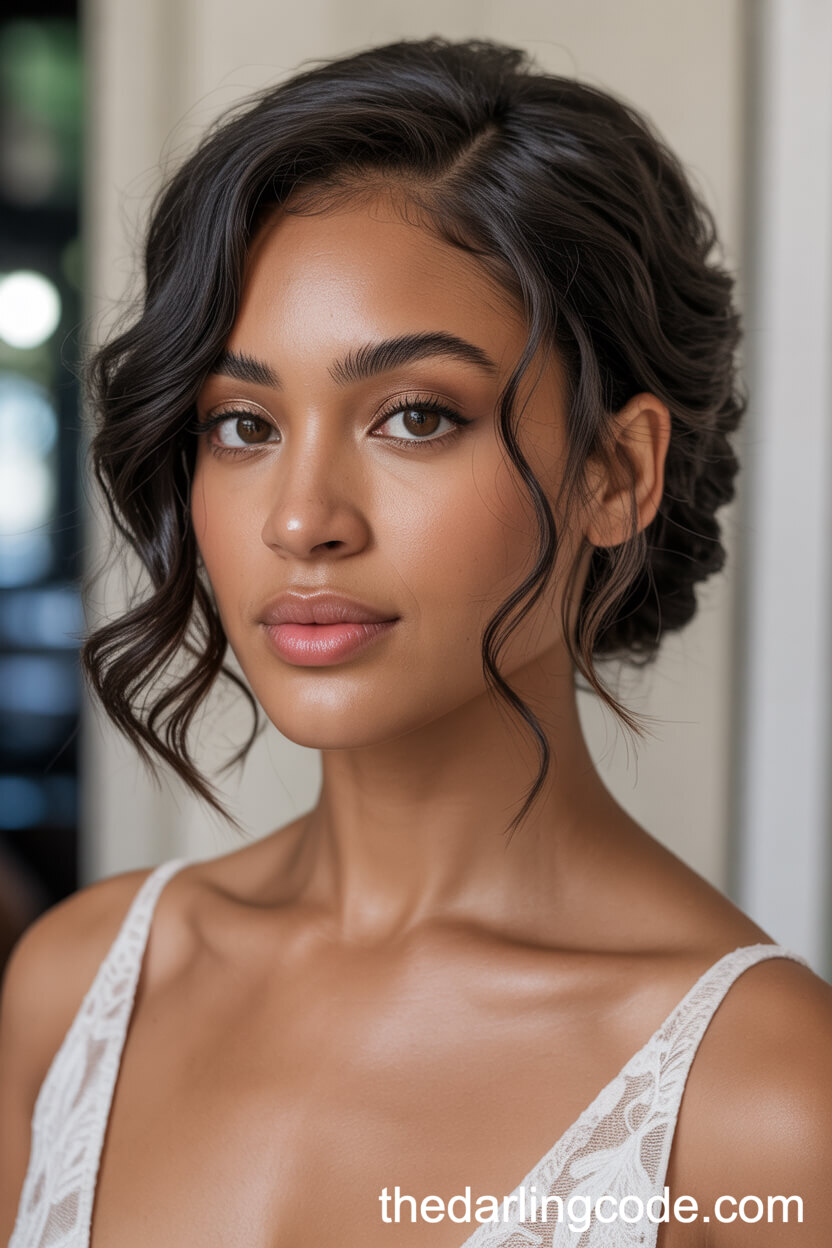 Soft Wavy Half Up Half Down With Loose Face-Framing Tendrils