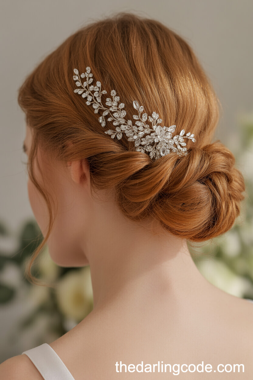 Half Up Half Down Twists With Sparkling Crystal Accessory