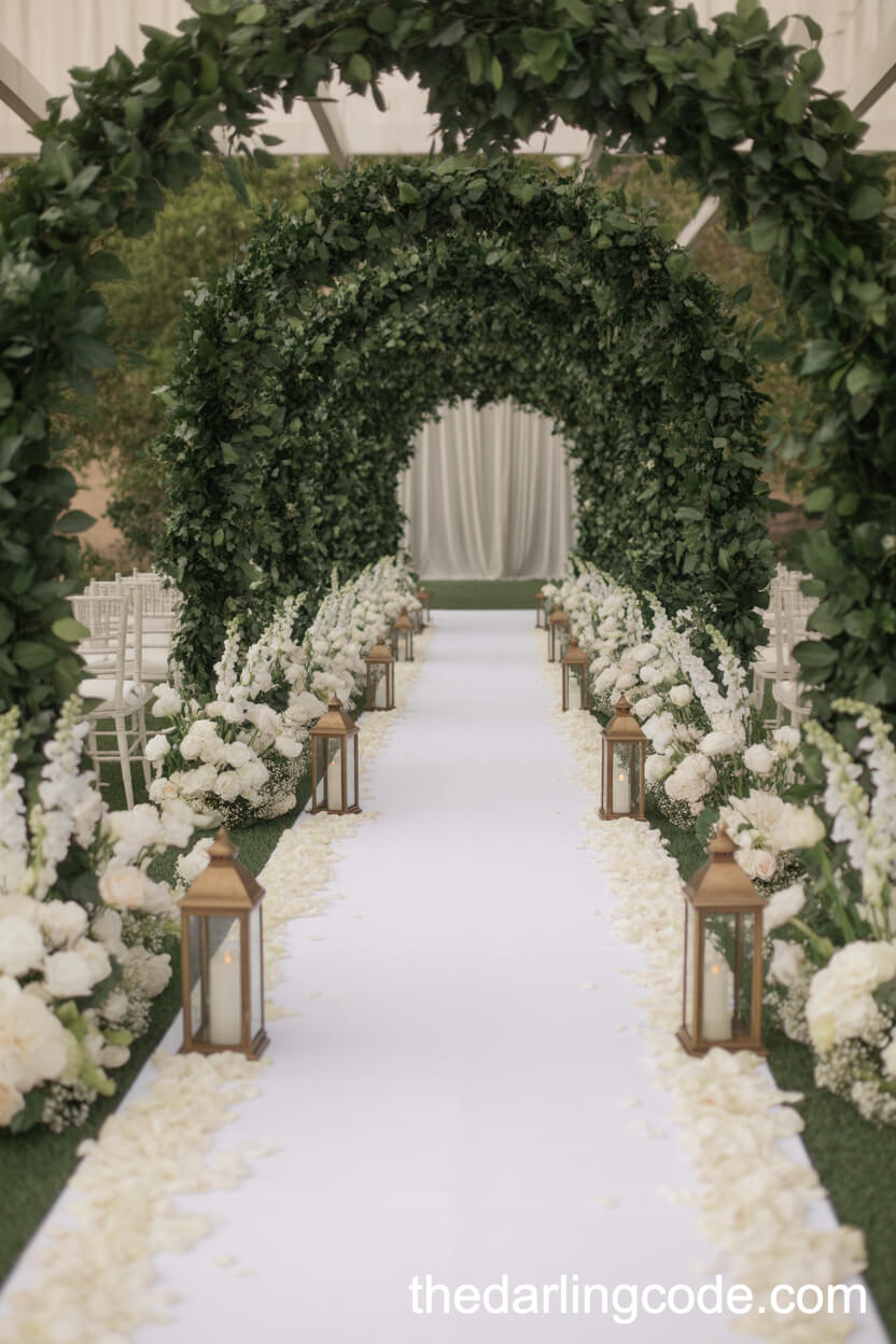 Elegant Welcome Sign With Green Floral Accents