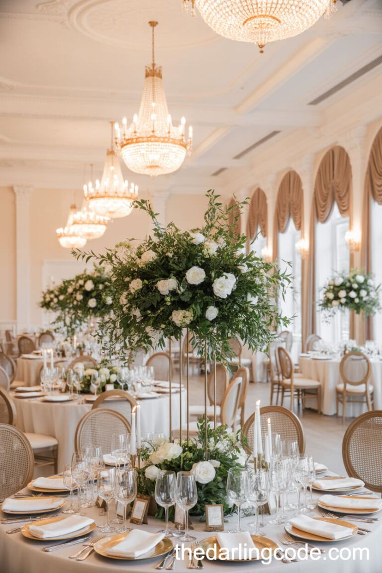 white and green wedding ideas