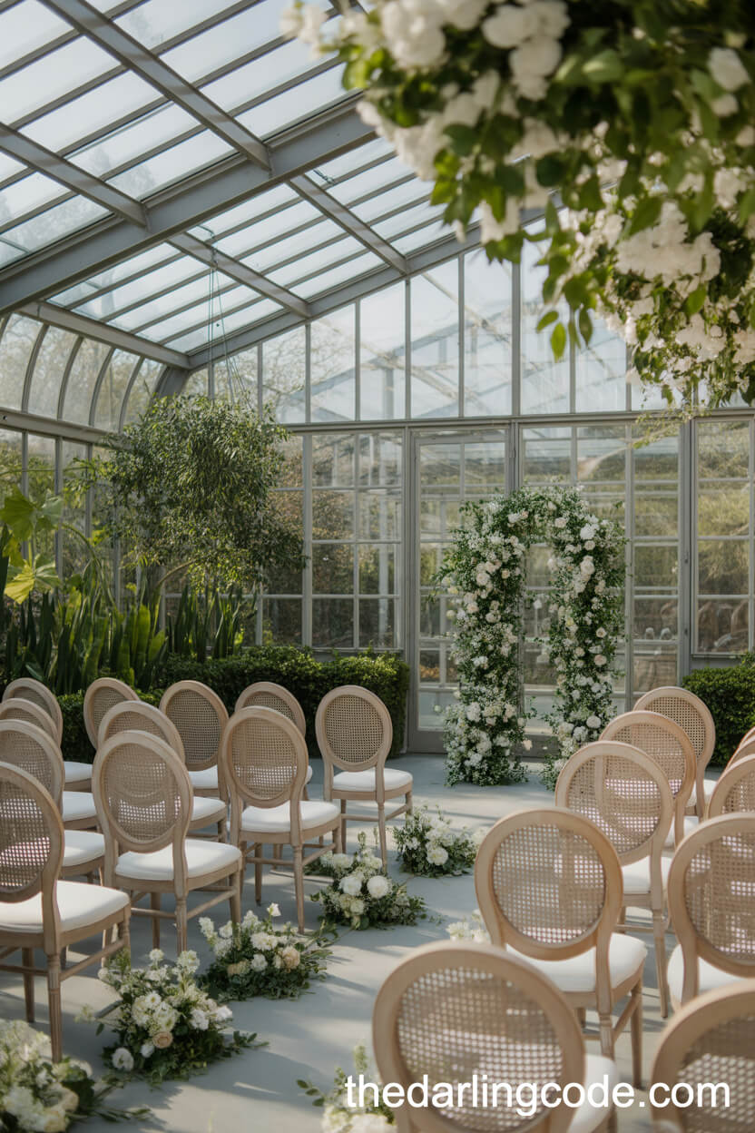 Sunset Tent Wedding With Hanging Green Garlands