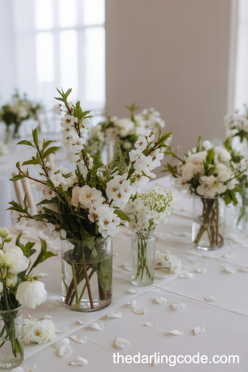 Tablescapes With Lush White Cherry Blossoms