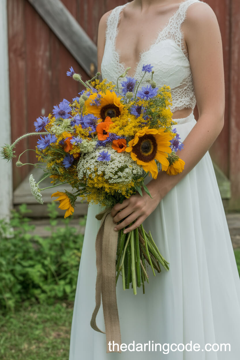 Rustic Summer Wildflower Bridal Bouquet
