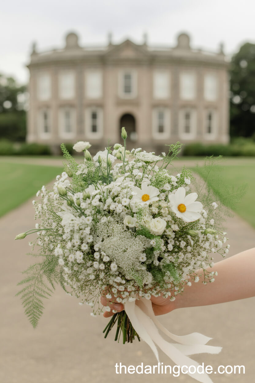 White And Green Wildflower Bridal Bouquet